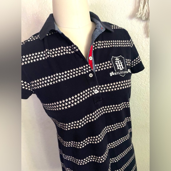 Tommy Star Patriotic Stripe Mini Navy Polo Dress - Picture 2 of 9